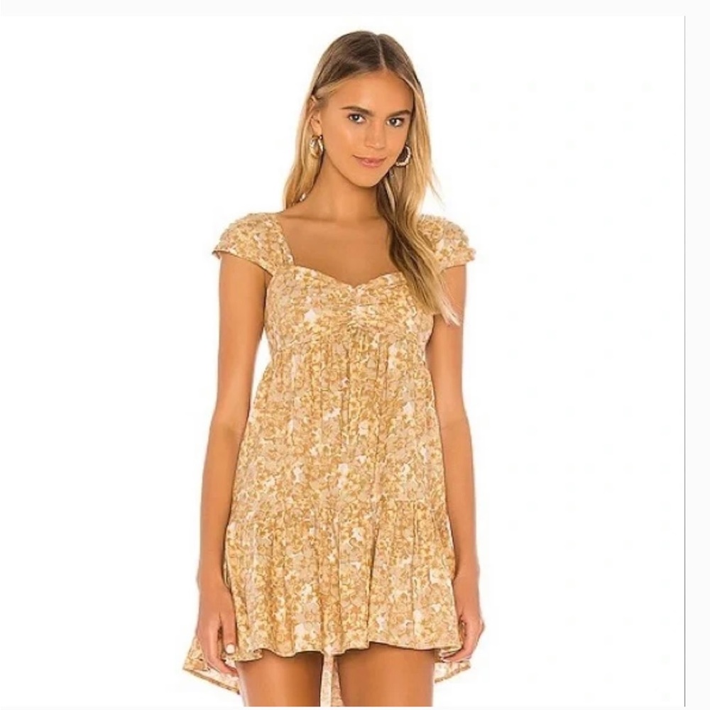 Free People Free Neutral Combo Pattern Play Mini Dress, Size XS